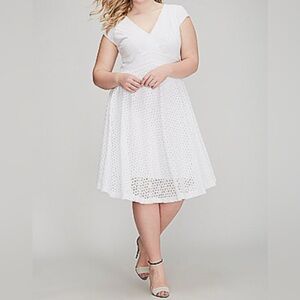 Lane Bryant White Textured Dress
